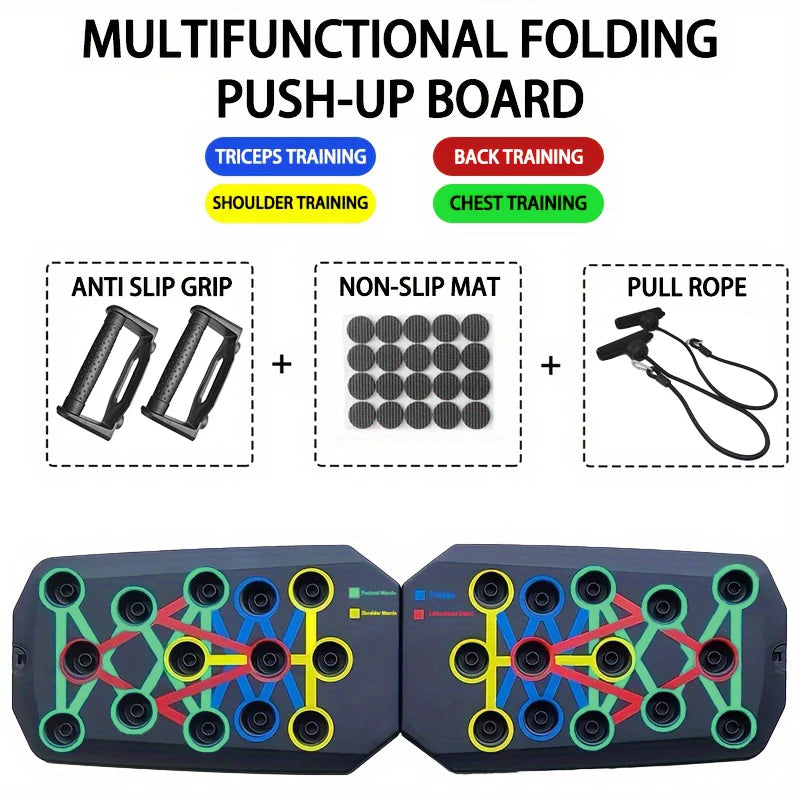 Portable Folding Push-Up Board - Multi-Functional Fitness Equipment for Full-Body and Abdominal Strength Fitness Equipment Abdominal Enhancement Support